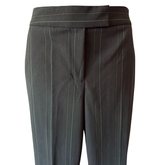 Anne Klein Black Pantsuit With Green & purple Pinstripes Size 6 - Picture 8 of 17